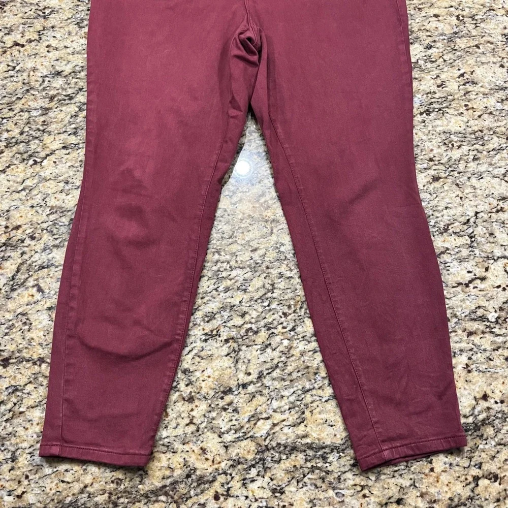 Ava & Viv Womens 18W Burgundy Skinny Jeans Maroon Stretch Twill Pants